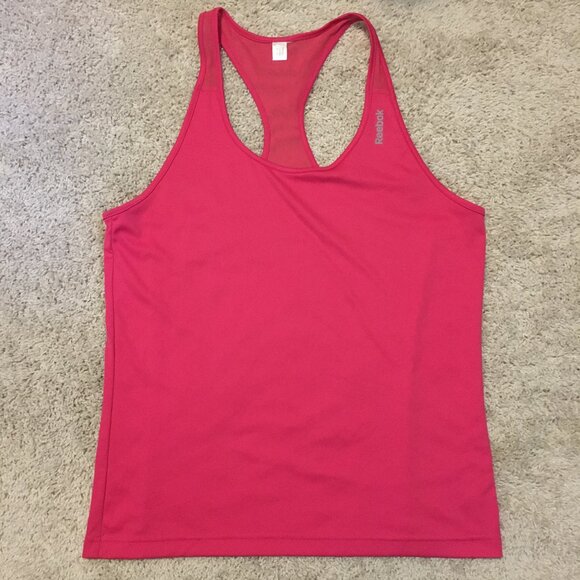 Hot Pink Play Dry Racerback Mesh Tank Top - Picture 12 of 16